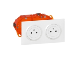 Kit De Tomas Dobles 2pe Legrand Superficie Dooxie Blanco Rectangular