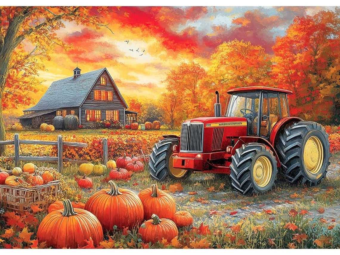 Rompecabezas De Otoño Para Adultos, 1000 Piezas, Con Escena Otoñal, Calabaza De Granja (naranja)