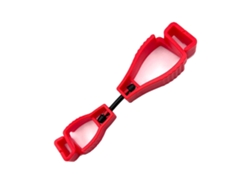 Clip para guantes de plástico portátiles, reutilizables, multifuncionales y de manos libres (rojo)