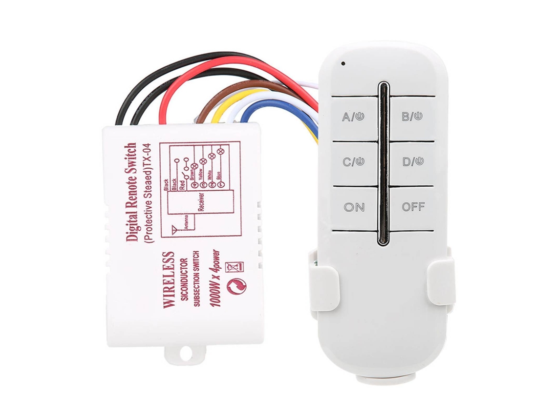 2026-as-interruptor De Control Remoto Inalámbrico Para Lámparas Rf Ac180-240v (4 Vías 4*1000w)