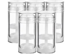Nuobesty Pack De 5 Botellas Vacías De Plástico Pp De 50 Ml Para Desodorante, Portátiles Y Giratorias, Ideales Para Viajar.