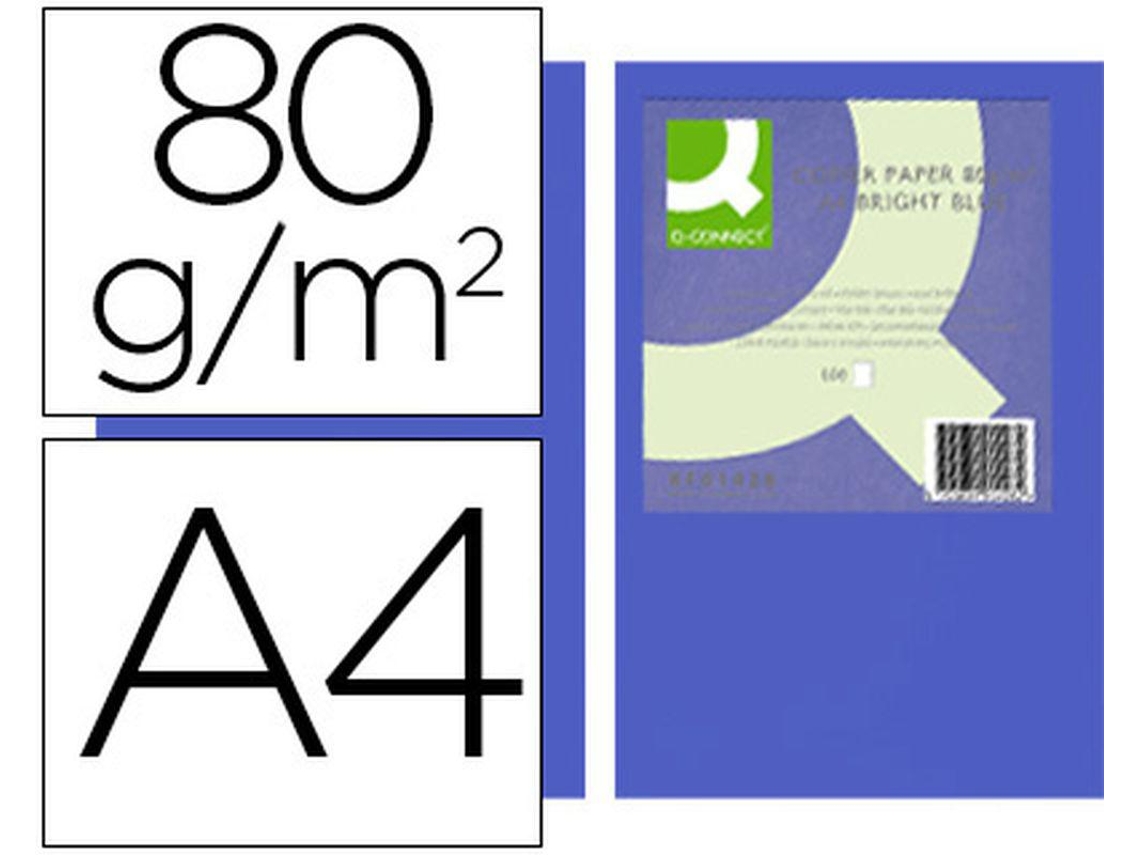 Papel Color Q Connect Din A4 80Gr Azul Intenso Pack De 500 Hojas