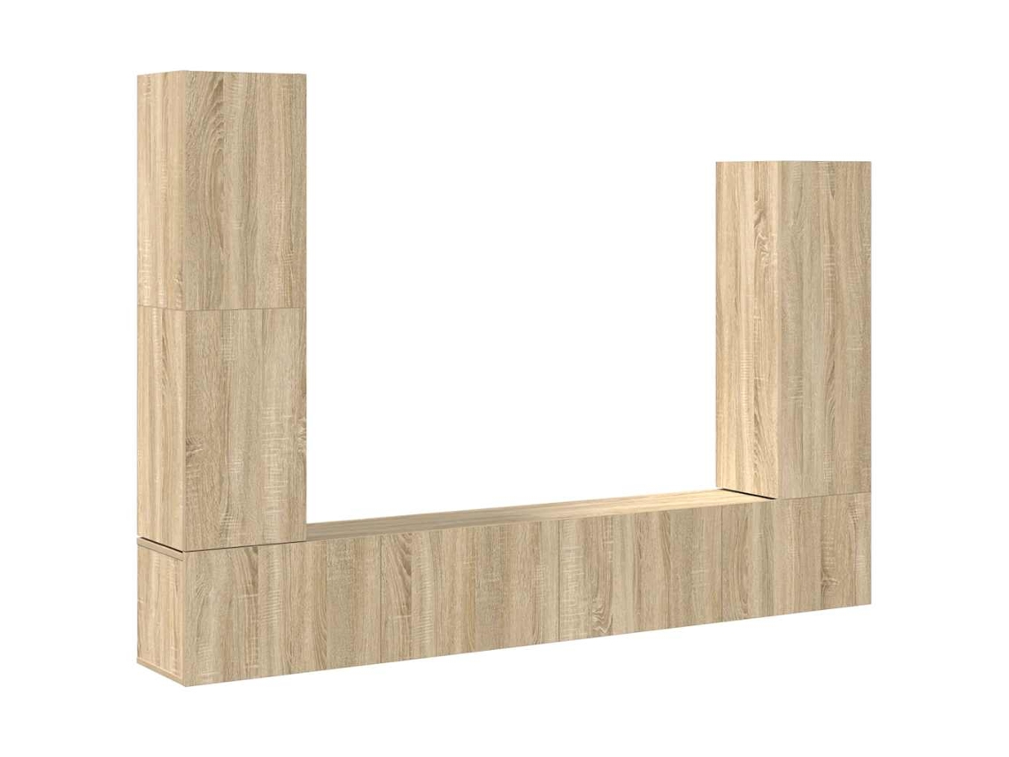 Conjunto de muebles para TV de 4 piezas, madera de roble procesada, Sonoma, MAISON EXCLUSIVE