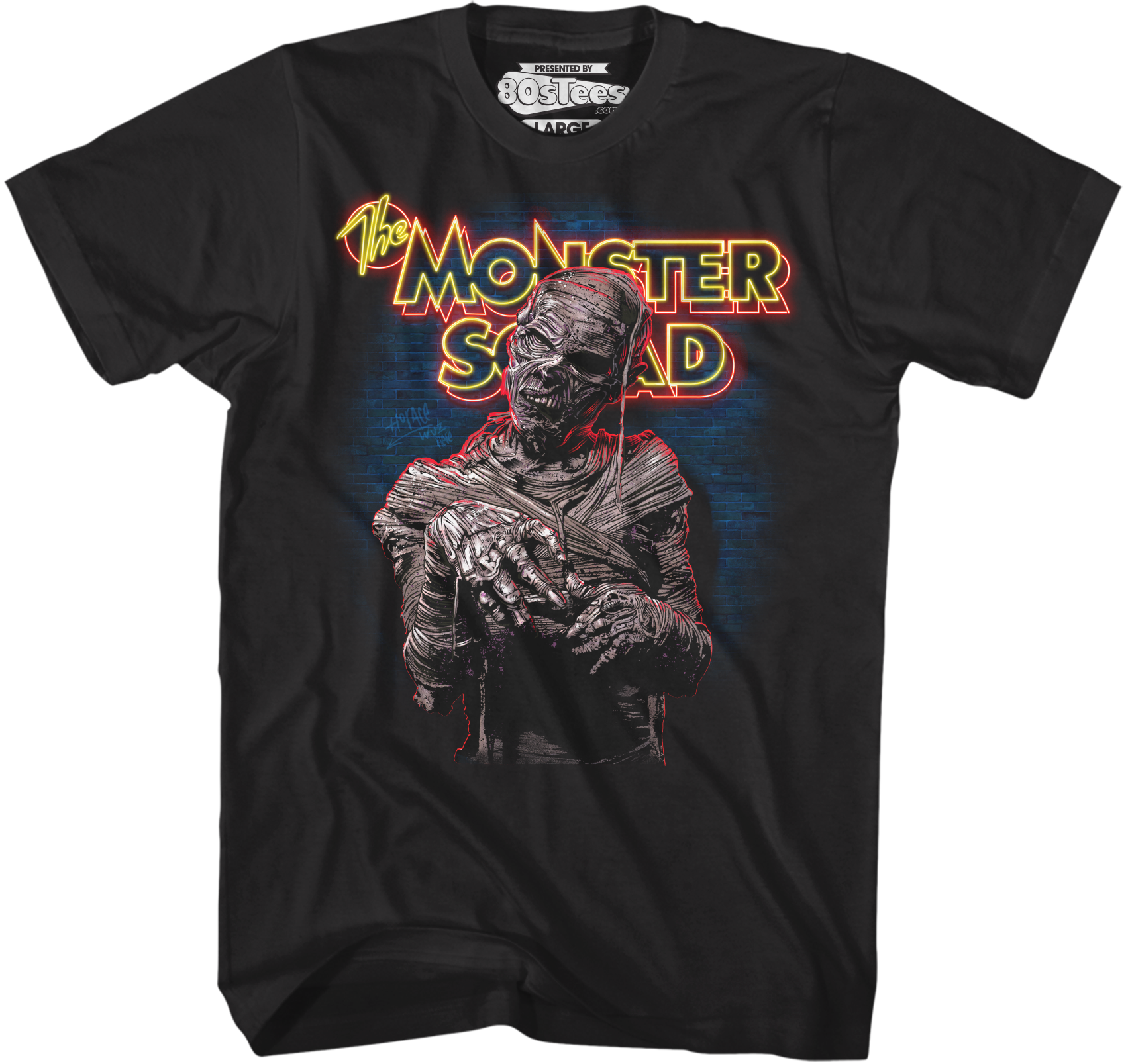 Camiseta Unisexo DEEPSTONE Mummy Monster Squad Negro (M)