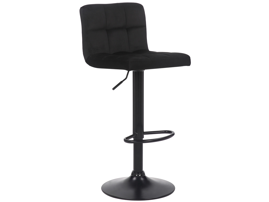 Taburete de bar Feni de terciopelo negro Clp
