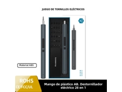 (plástico) Juego De Destornilladores Eléctricos De Precisión 28 En 1 Con Torque Ajustable Y Punta Magnética.