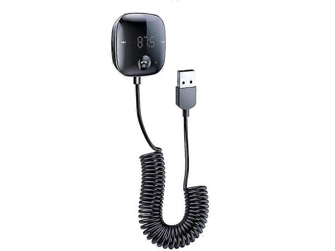 Transmisor de audio para coche Powstation Bluetooth 5.0, transmisor FM inalámbrico Bluetooth, receptor de audio auxiliar, reproductor de MP3, kit manos libres.