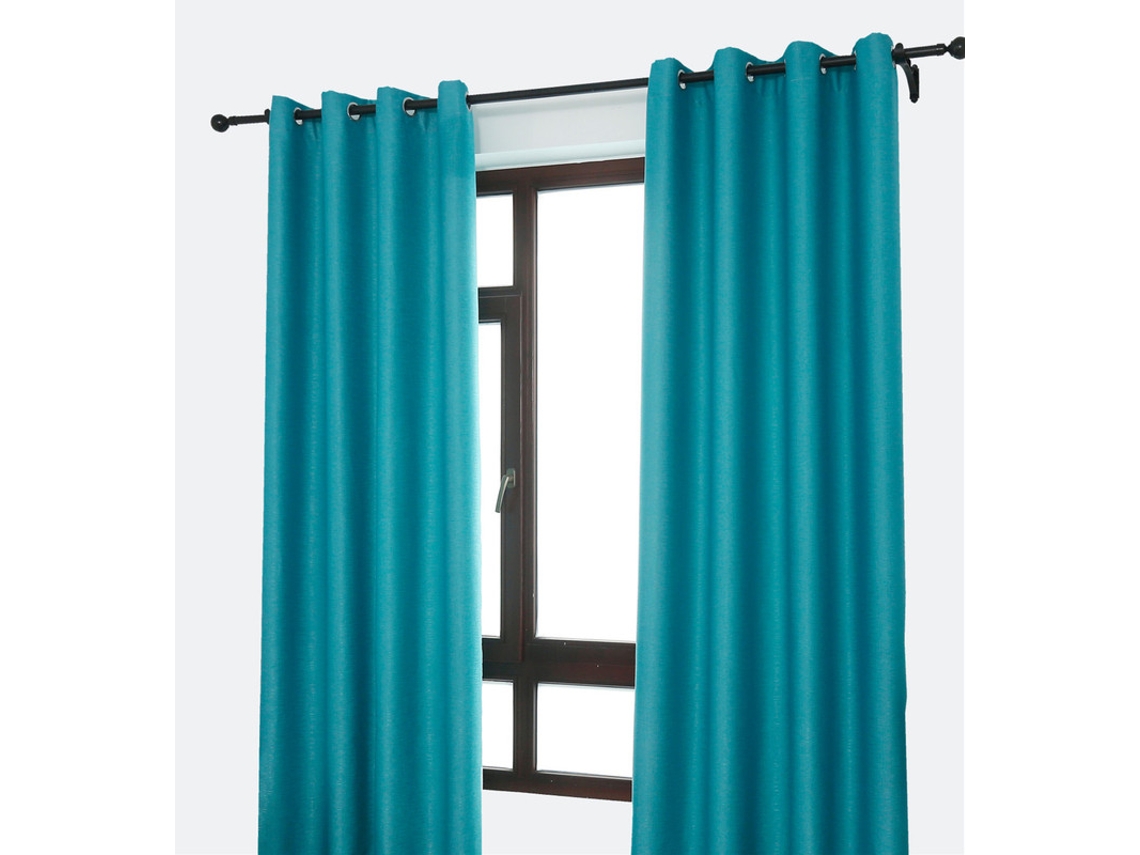 Cortina Opaca de Tela de Alta Precisión con Estampado Irregular Azul Turquesa 140 x 260 cm - Individual