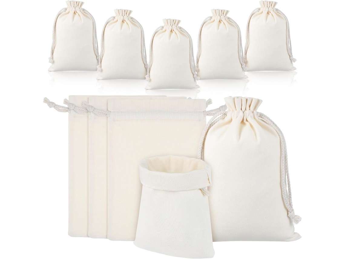 Bolsas De Tela Algodón, 10 Unidades. Grandes