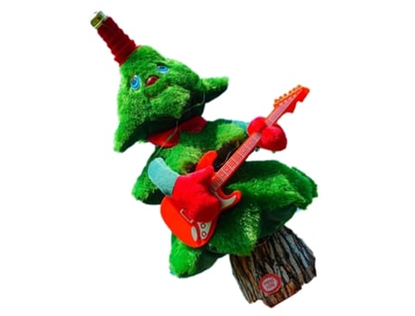 Árbol de Navidad columpio bailando saxofón adornos de juguete juguete de peluche eléctrico cantando y brillando, guitarra