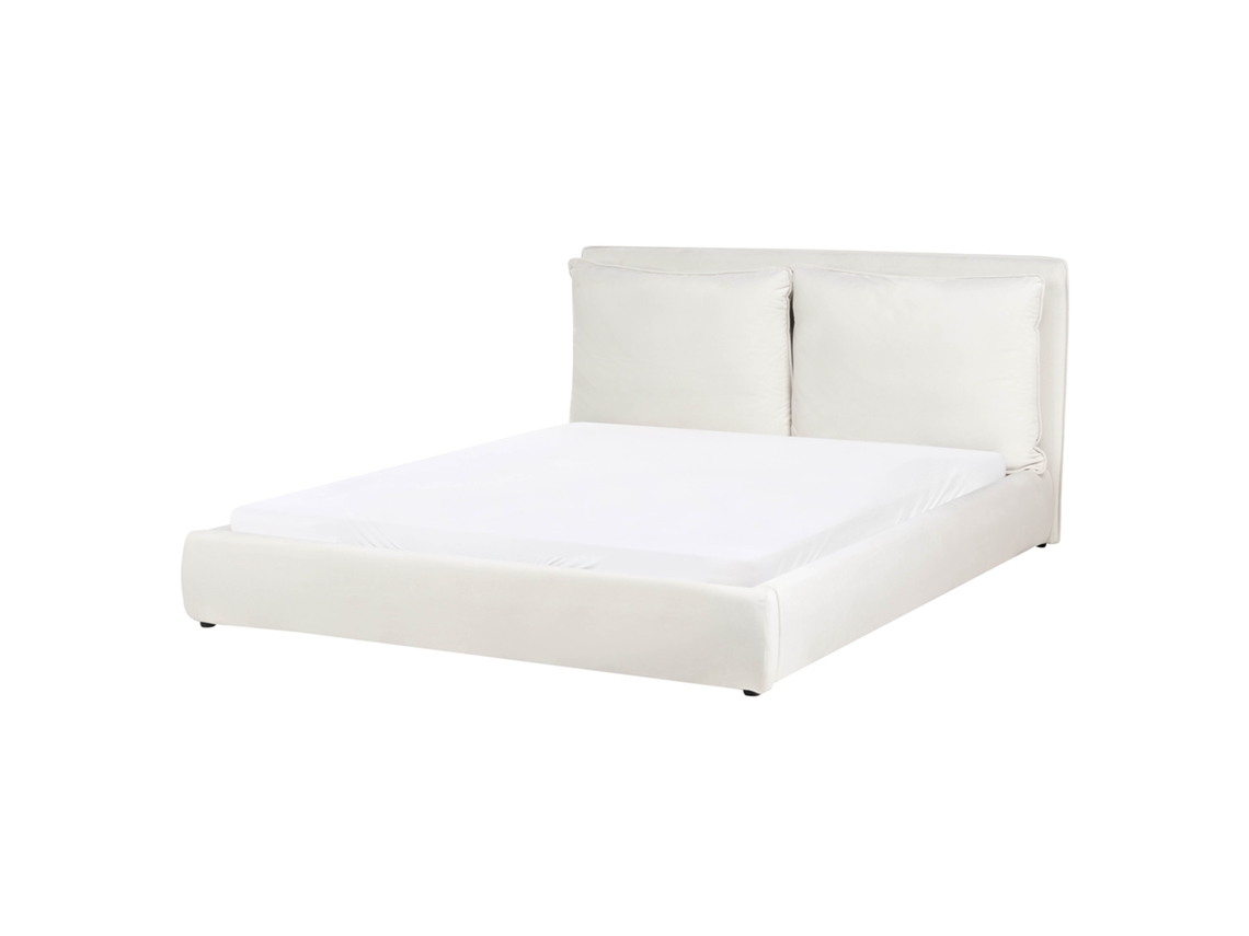 Cama Água Bajonna Beliani Terciopelo Blanco (160x200)