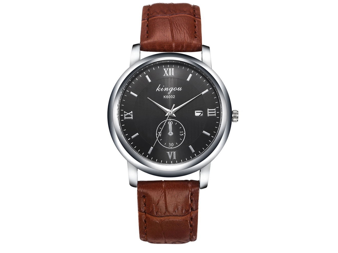 Reloj De Pulsera Analógico De Quartzo De Aleación Para Hombres K6002-b Café