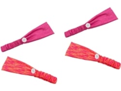 Juego de 4 gomas elásticas para el cabello con botón, accesorios para el cabello que absorben el sudor.