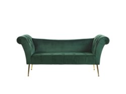 Chaise longue BELIANI Nantilly de Terciopelo Verde 175x70x76