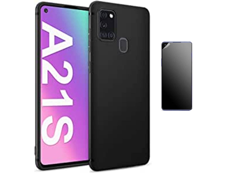 Kit Carcasa Y Protector Samsung A21S Ultimatte Turtleshell Negro