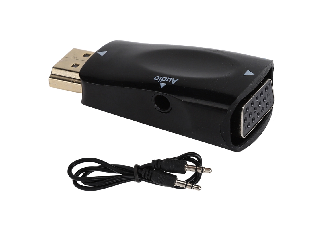Adaptador Convertidor Hdmi A Vga Con Cable De Audio, Interfaz Multimedia Hd 1080p