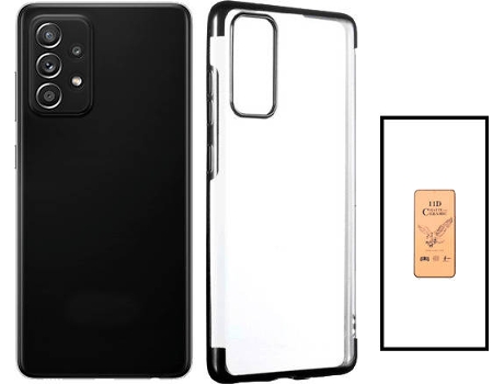 Kit Cristal Templado CeramicGlass Full Cover y Funda SlimArmor Samsung Galaxy A52 5G PHONECARE Negro