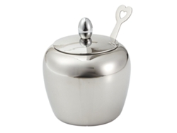Azucarero, azucarero de acero inoxidable con tapa y cuchara, recipiente pequeño para condimentos MEOIRUERY