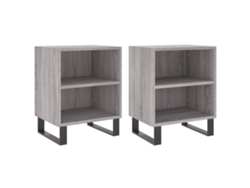 Maison Exclusive - Mesitas De Noche 2 Uds Madera Ingeniería Gris Sonoma 40x30x50cm