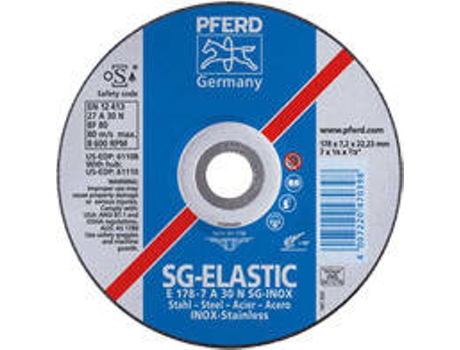 Disco De Desbaste PFERD Ejucución Embutición Central (115-7 A30 N Sg Inox)