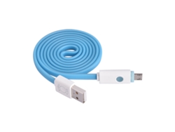 Cable De Carga Micro Usb Led Brillante Para Smartphones Azul