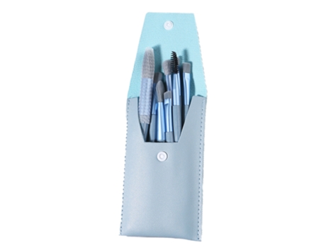 Juego De Brochas De Maquillaje Portátil - 8 Bolsas Azules De Alta Calidad JEIIBRZUI