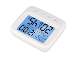Reloj Despertador Digital Multifuncional Con Termómetro, Higrómetro Y Pantalla Retroiluminada.