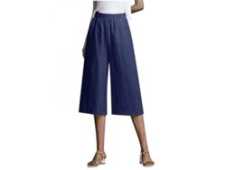 2026-4382-pantalones Anchos Para Mujer De Algodón Y Lino Casuales Con Bolsillos Para Verano Playa Gimnasio M Azul
