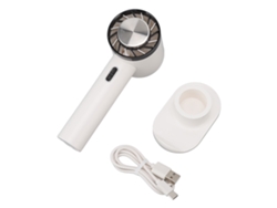 Mini Ventilador De Bolsillo Portátil Recargable Por Usb Con Base Extraíble, 3 Velocidades, Blanco.