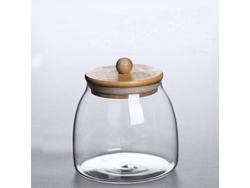Juego de botellas de vidrio ecológicas con tapa de madera, de gran capacidad (tamaño M)