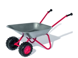 Carrito de Mano ROLLYTOYS de Metal Gris y Rojo con 2 Ruedas