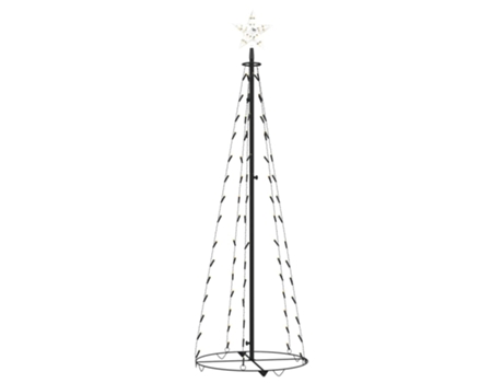 vidaXL Árbol de cono de Navidad blanco cálido 84 LED adorno 50x150 cm