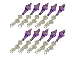 Rebe-10pcs Prismas De Cristal Para Lámpara De Techo Acrílico Colgante Decorativo Diy Zekai Blanco Y Morado