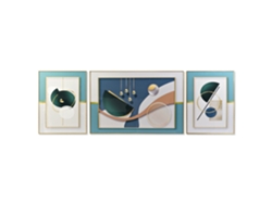 Set 3 Cuadro Aluminio Mdf Moderno 240x3x80cm