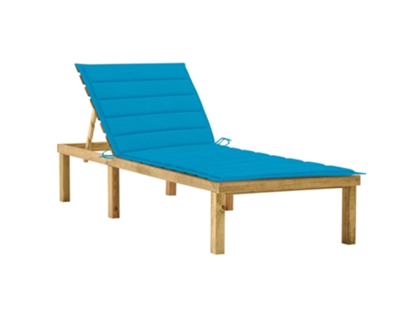 MAISON EXCLUSIVE - Tumbona con cojín azul madera de pino impregnada