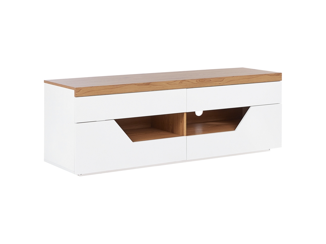 Mueble TV BELIANI Cheval de MDF Blanco 140x40x50