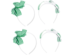 Conjunto De 4 Diademas Para El Día De San Patricio Con Lazo De Rayas Verdes - Accesorios Festivos