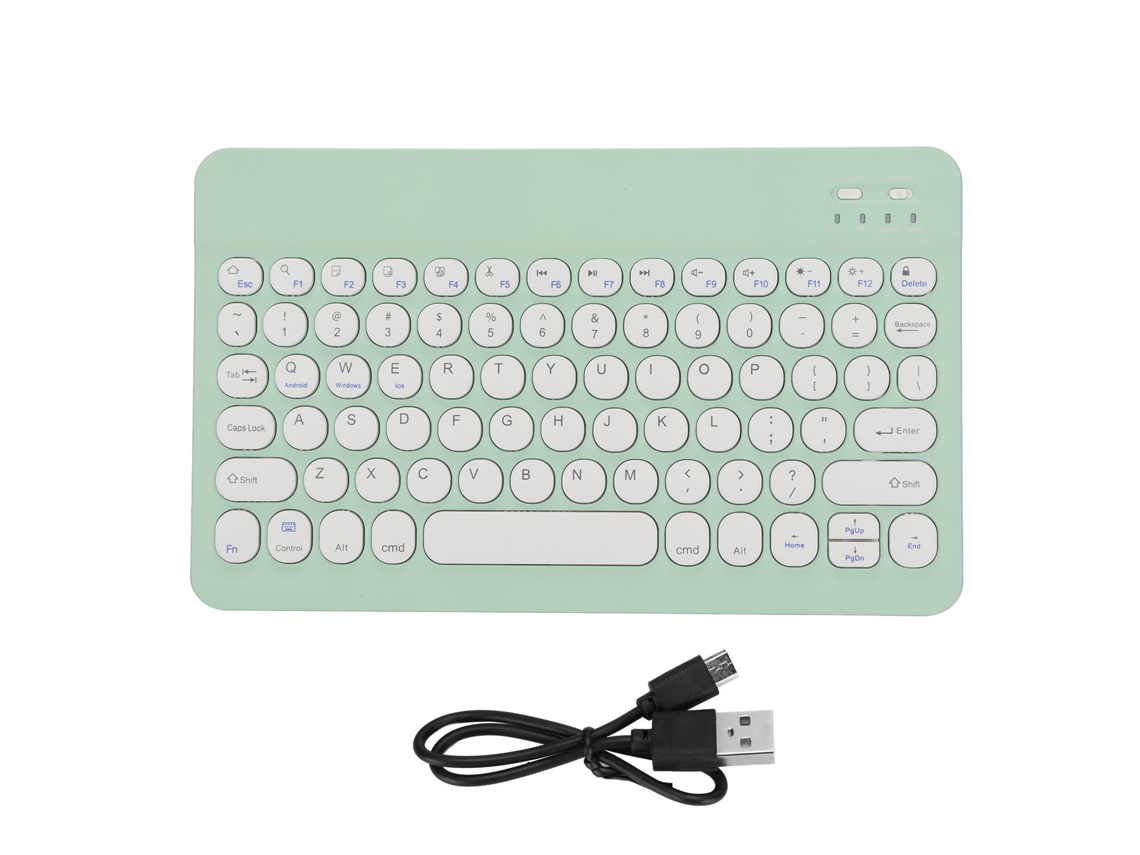 Teclado Sem Fio Bluetooth (conexão Estável, Compatível Com Múltiplos Sistemas) Versão Verde Com Bateria Integrada