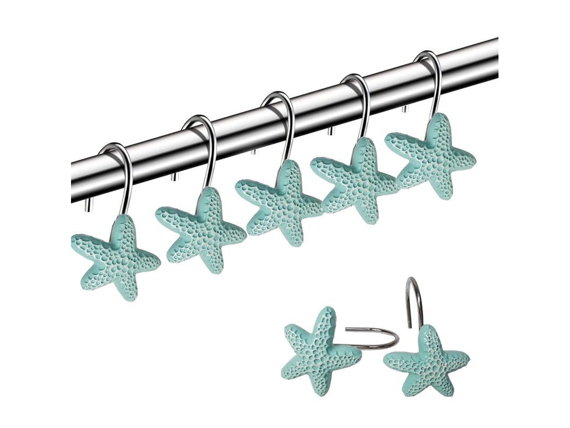 Anillos Decorativos De Resina Con Forma De Estrella De Mar Para Cortina De Ducha, 12 Unidades.