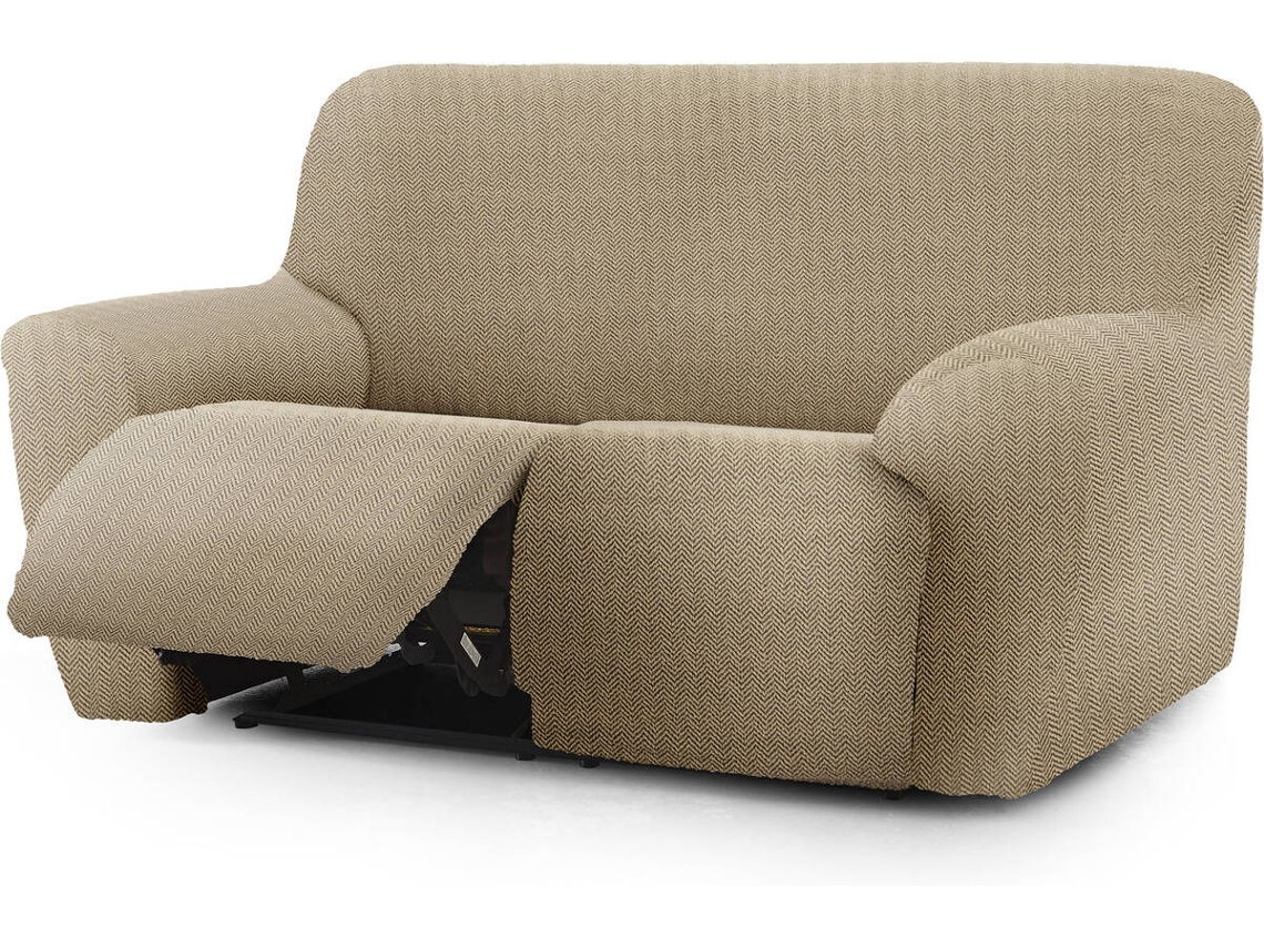 Funda de Sofá Relax Extensible 2 Plazas Derecha EYSA Premium Jaz Tejido Multielástico (200 x 70 x 120 cm - Poliéster y Algodón - Beige)