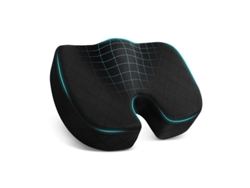 Cojín Ortopédico Para Silla De Ruedas Y Oficina, Tejido Transpirable, 45x36x7,5 Cm Digitallab (negro)