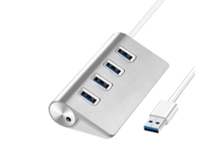 Estación de fondeo YIZHOOD USB 3.0 HUB 4 Puertos OTG C de alta velocidad plata