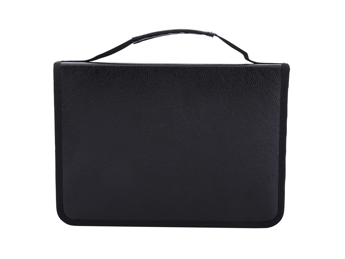 Estuche Para Lápices De Alta Capacidad Con 150 Compartimentos, Piel Sintética Negra.