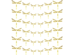 Juego Decoración Pared 36 Piezas Libélula Dorada Metal Hueco Estar Dormitorio Patio Sala