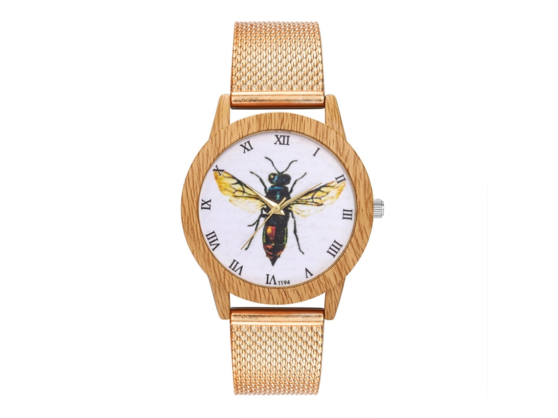 Reloj De Cuarzo Coreano De Moda Con Correa De Malla T194-f Oro Rosa Unisex