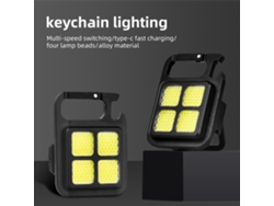 Linterna Llavero Cob Recargable Usb Multifuncional Para Camping Con Gancho Y Abrelatas - 4 Piezas
