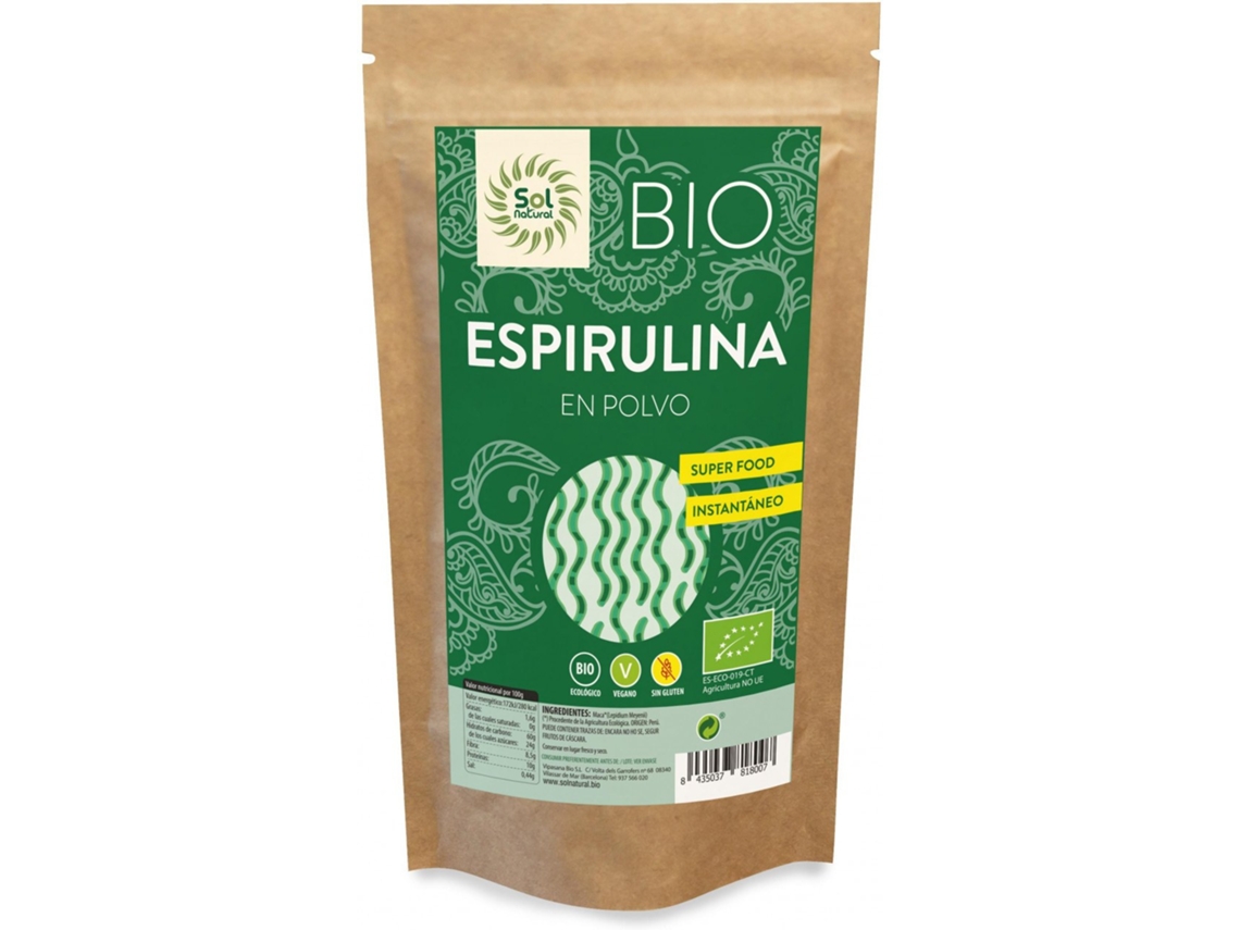 Complemento Alimentar SOLNATURAL Spirulina En Bio (Jengibre - 125 g)