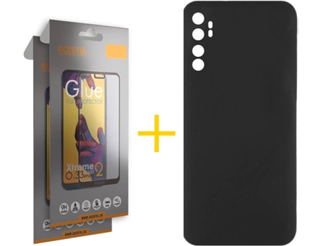 Kit Funda + 2 Protectores de Pantalla Xiaomi Mi Note 10 Lite SKYHE Full (Negro)