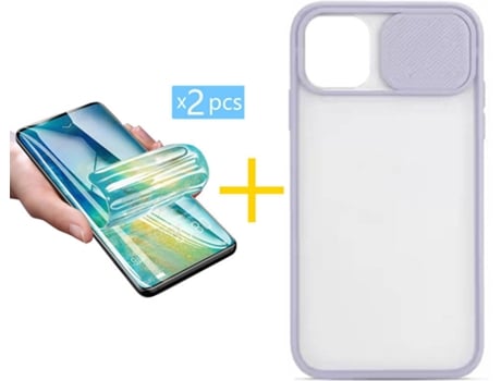 Carcasa + 2 Protectores de Pantalla para iPhone 12 ACCETEL Morado Lila