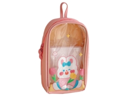 Estuche con delicado diseño de dibujos animados, gran capacidad, transparente, impermeable, para estudiantes.